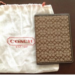 Coach Brown Mini Signature Passport Case