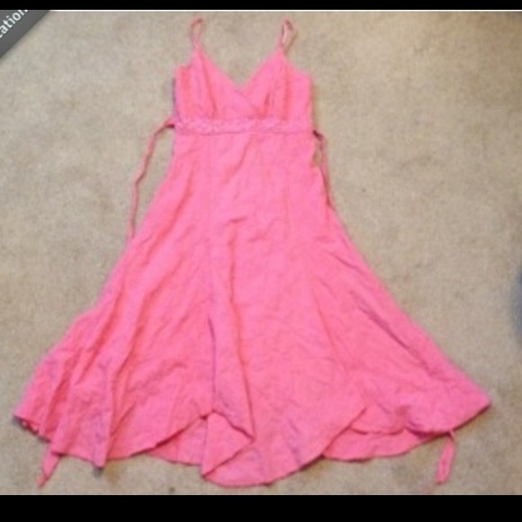 Pink embroidered dress