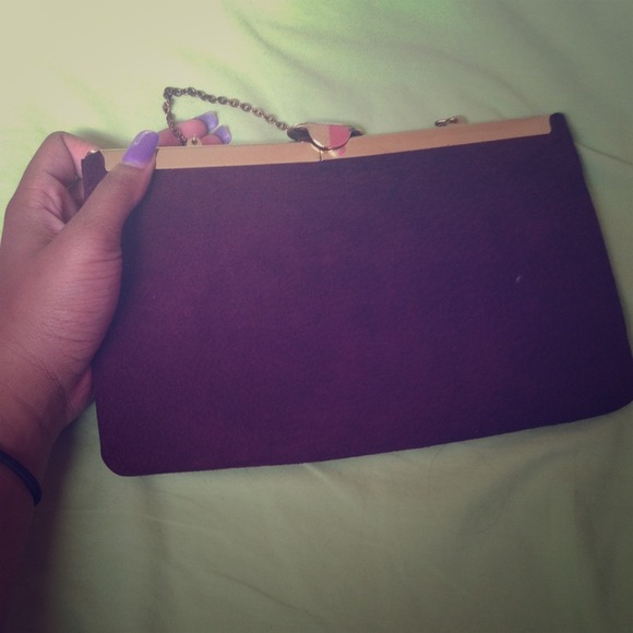Burgundy Etra Genuine Leather Clutch - Picture 1 of 3