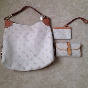 Dooney & Bourke bag, wallet and wristlet.