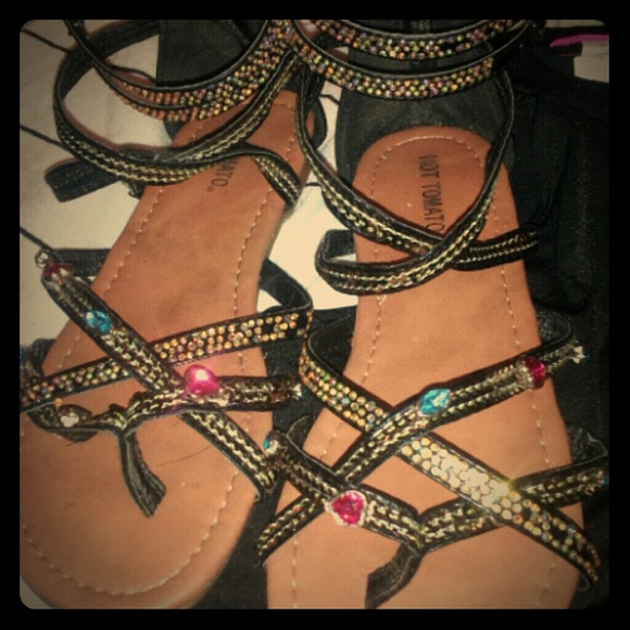 Sandals w/ cute rhinestones. Very affordable.