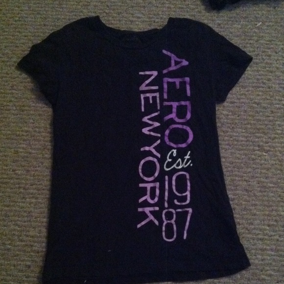 Aeropostale black tee w/ purple lettering