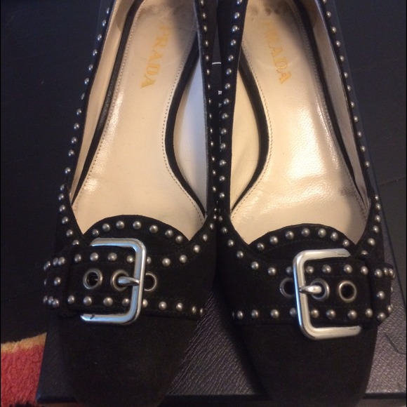 Prada suede studded shoes