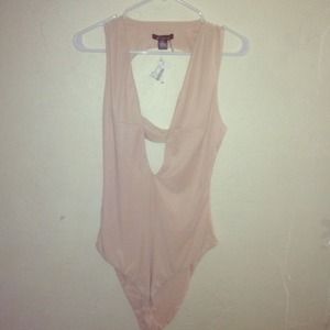 Deep v strap back simple body suite