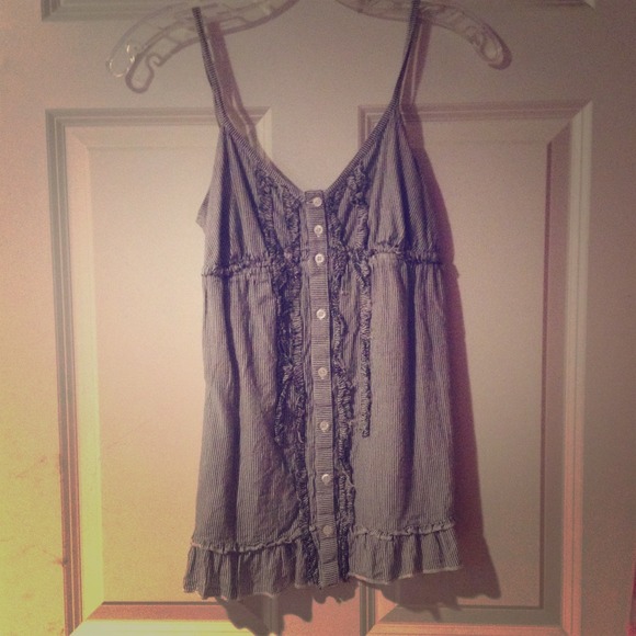 Grey and white striped tank top