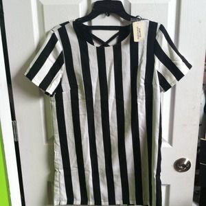 Forever 21 Blk/Wht Striped Dress