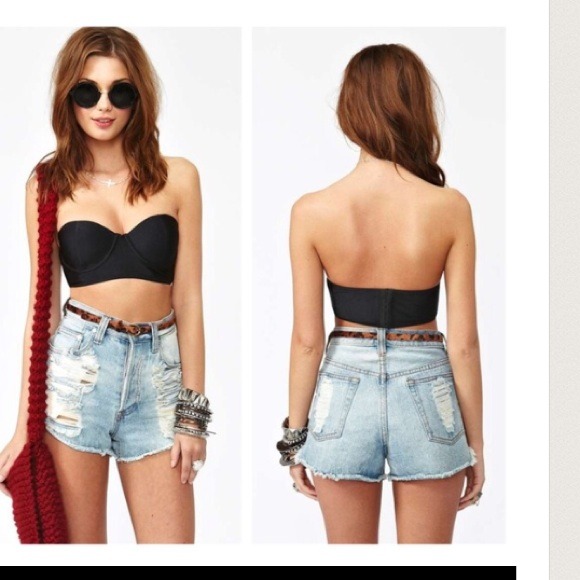 Nwot Nasty Gal Summer Brights Black Bustier