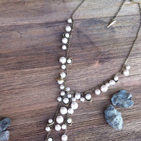 pearl brass necklace