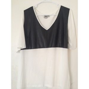 ASOS Black and white leather shirt