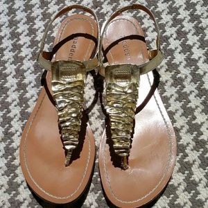 Madden Girl ruffle stripy sandal