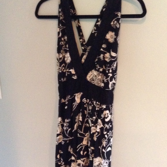 Black and white halter dress