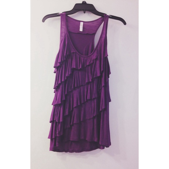 Super cute plum color ruffle tank top