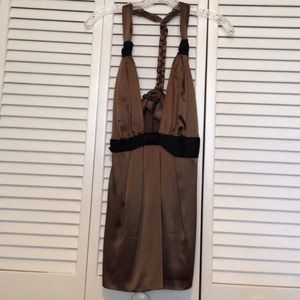 Brown and Black Silk top