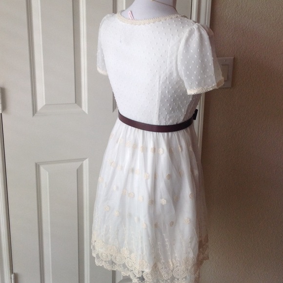 boutique. Dresses - NWT, ivory chiffon/lace. Adorable & fully lined boutique. Dresses - NWT, ivory chiffon/lace. Adorable & fully lined