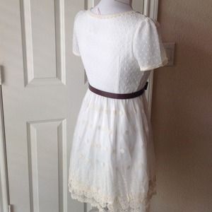 boutique. Dresses - NWT, ivory chiffon/lace. Adorable & fully lined boutique. Dresses - NWT, ivory chiffon/lace. Adorable & fully lined