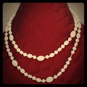 White bead necklace