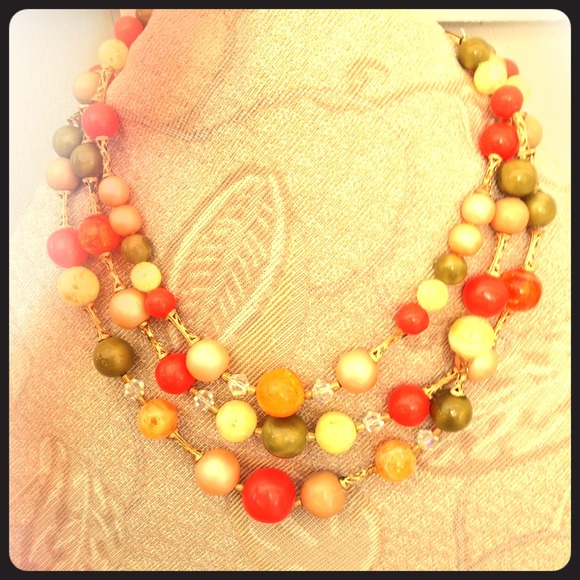 Multi-colored bead necklace