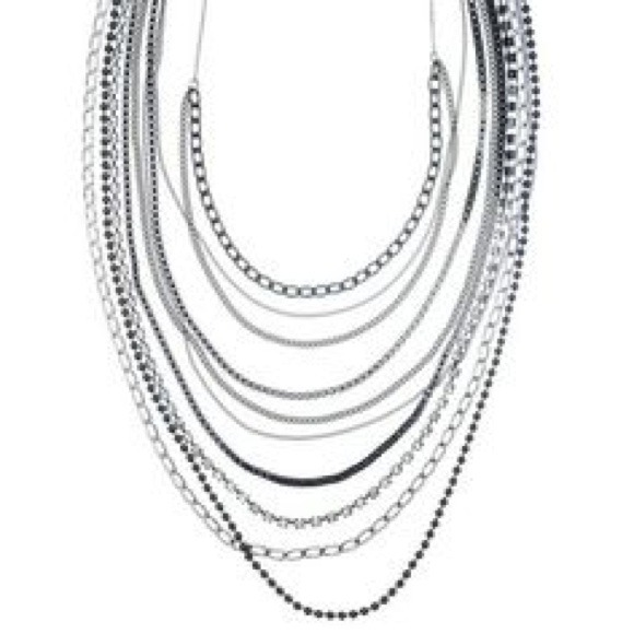 Multi chain necklace, bracelet, earrings