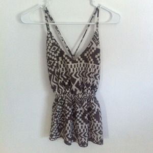 Tribal tank top+Midi ring set