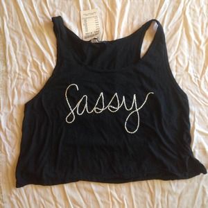 J. Galt brandy melville sassy embroidery crop tank