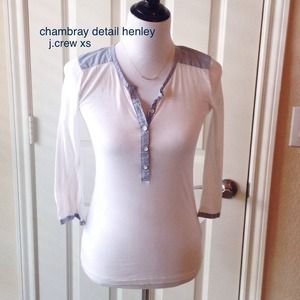 ultra thin, chambray detailed henley. Jcrew sz XS