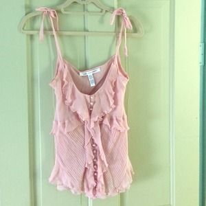 DIANE vonFURSTENBERG 100% silk blush colour blouse