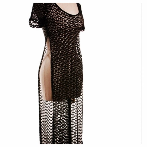 Popular long slit lace shirt