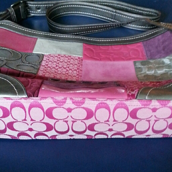 Coach Pink Patchwork Purse Large - Picture 3 of 5