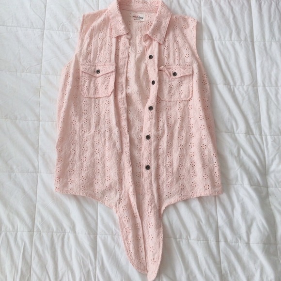 Lace pink tank top