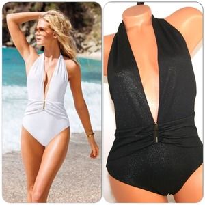 VS black shimmer monokini onepiece bathing suit