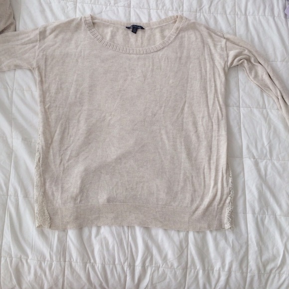 Beige sweater with lace back