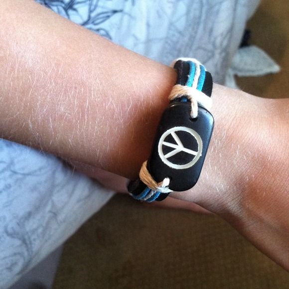 Three Colored Adjustable 'Peace sign' Bracelet