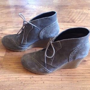 MIA Suede Wedge Booties Size 8.5