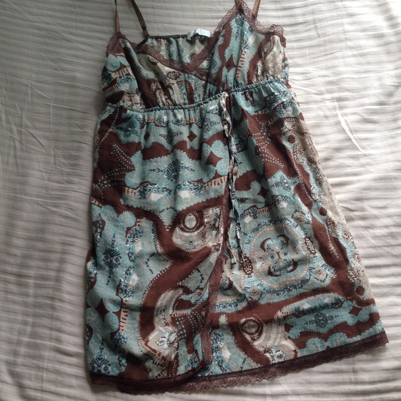 Patterned Spaghetti Strap Top - Picture 2 of 2