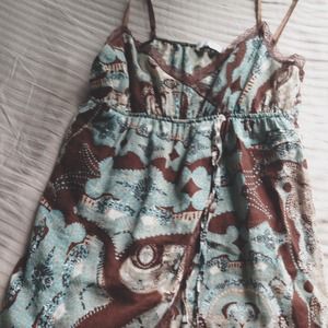 Patterned Spaghetti Strap Top