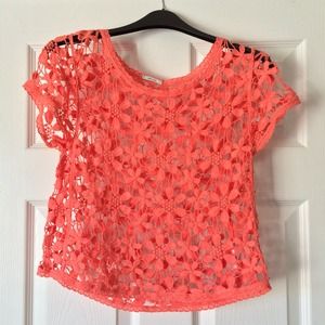 Orange Lace Top