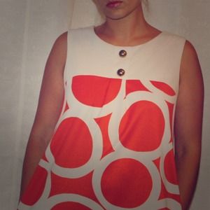Retro pattern dress with pockets