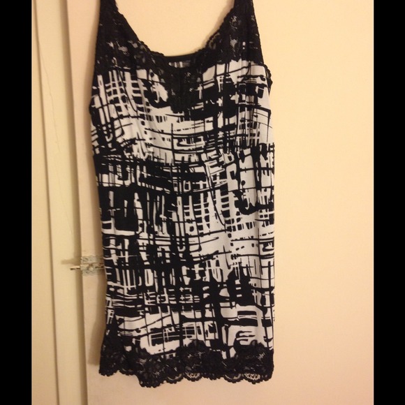 Black and White Cami with Lace