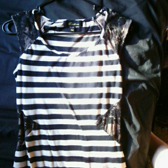 Adorable stripes and lace dress