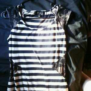 Adorable stripes and lace dress