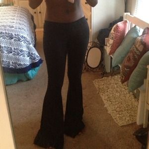 Sold Brandy Melville black suede bell bottoms NWOT