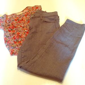 Gray polka dotted Banana Republic jeans