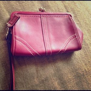 Coach Red Leather Wristlet