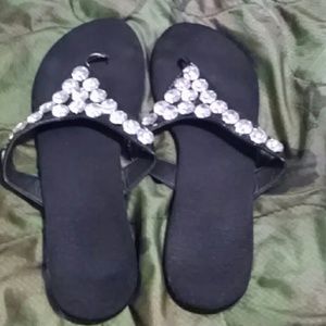 Jeweled flip flops