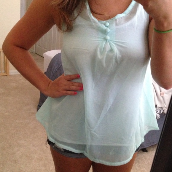 Mint Bow Back Top Size XS. Never Worn. - Picture 4 of 4