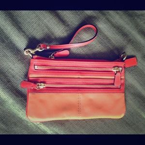 Sold in bundle Oversized Coach Leather Wristlet