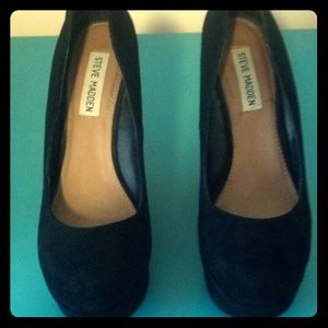 Steve Madden Black Leather Platforms