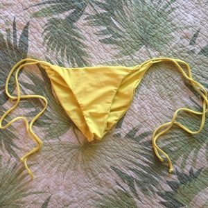 Tori praver swimwear scrunch back yellow bottoms