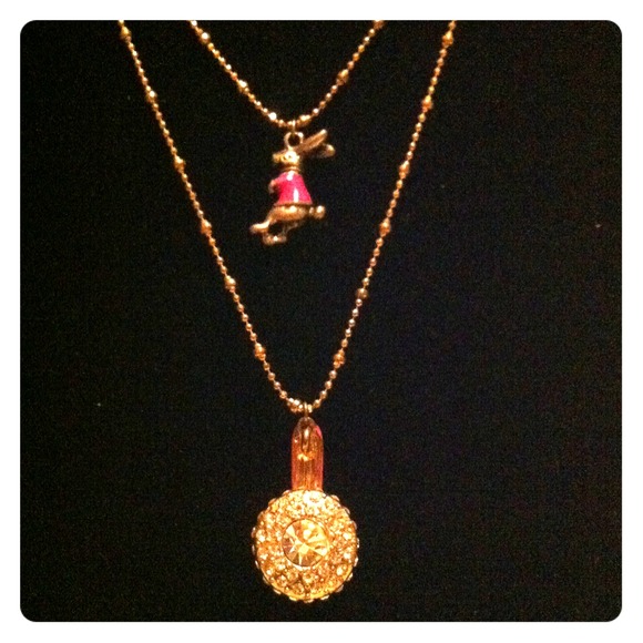 Betsey Johnson Layered Rabbit Bling Necklace