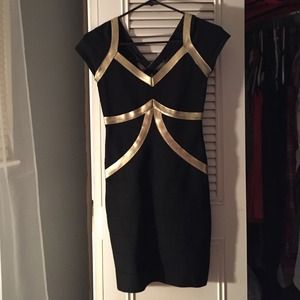 Bebe gold and black bodycon 💋flash sale